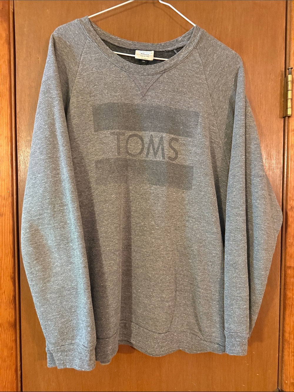 Toms Men's Heather Gray Crewneck Sweatshirt with Subtle Logo